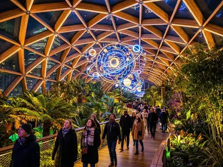 Crossrail Place Roof Garden After Dark